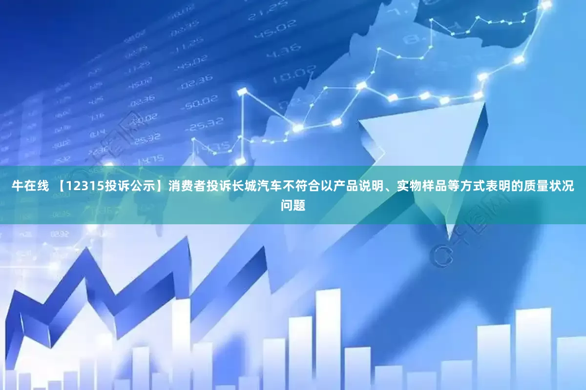 牛在线 【12315投诉公示】消费者投诉长城汽车不符合以产品说明、实物样品等方式表明的质量状况问题